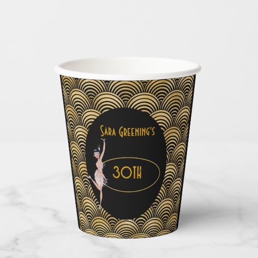 Roaring 20's Flapper Twenties Great Gatsby 1920 Papieren Bekers (Voorkant)