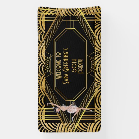 Roaring 20's Flapper Twenties Great Gatsby 1920 Spandoek (Verticaal)