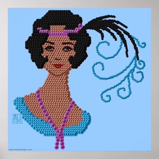  Roaring 20s Flapper Woman Cameo Poster (Voorkant)