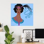  Roaring 20s Flapper Woman Cameo Poster (Thuiskantoor)