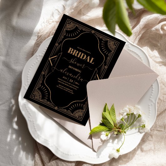 Roaring 20s Gatsby Art Deco Vrijgezellenfeest Kaart