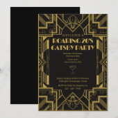 Roaring 20s Gatsby Party Birthday invitation (Voorkant / Achterkant)