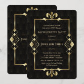 Roaring 20s Gold Art Deco Bachelorette Party Kaart (Voorkant / Achterkant)