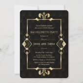 Roaring 20s Gold Art Deco Bachelorette Party Kaart (Voorkant)