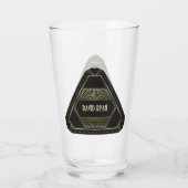 Roaring 20s Goud en Zwart Art Deco Monogram Glas (Achterkant)