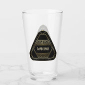Roaring 20s Goud en Zwart Art Deco Monogram Glas (Voorkant)