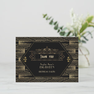 Roaring 20s Great Gatsby Art Deco 18th Birthday Bedankkaart