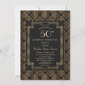 Roaring 20's Great Gatsby Art Deco 50th Birthday Kaart (Voorkant)