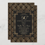 Roaring 20's Great Gatsby Art Deco 50th Birthday Kaart (Voorkant / Achterkant)