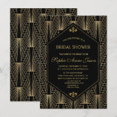 Roaring 20s Great Gatsby Art Deco Vrijgezellenfees Kaart (Voorkant / Achterkant)