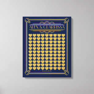 Roaring 20's grote gatsby bruiloft gastenboek goud canvas afdruk