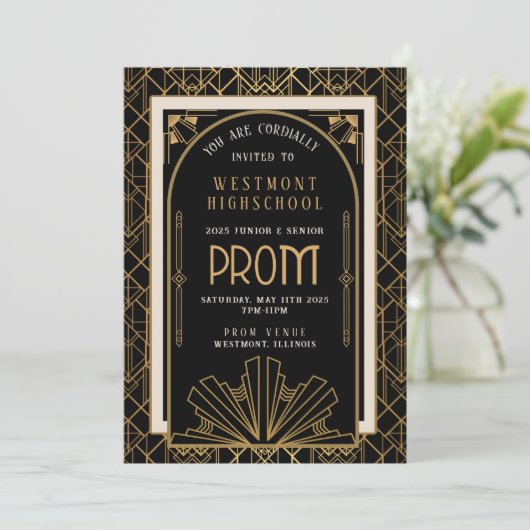 Roaring 20's Prom Uitnodiging (Staand voorkant)