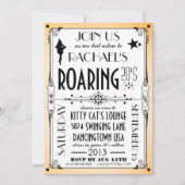 Roaring 20's Retro Art Deco Party Uitnodiging (Voorkant)