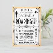 Roaring 20's Retro Art Deco Party Uitnodiging (Staand voorkant)