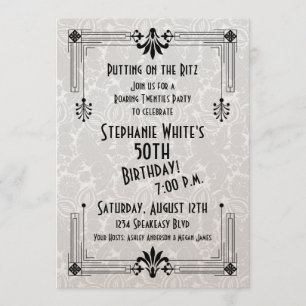 Roaring 20s Twenties Art Deco 50e verjaardagsfeest Kaart