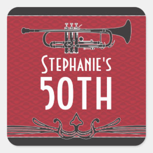 Roaring 20s Twenties Speakeasy 50e verjaardagsfees Vierkante Sticker