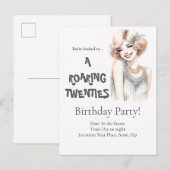 Roaring 20s verjaardagsfeestje uitnodiging Briefka Briefkaart (Voorkant / Achterkant)