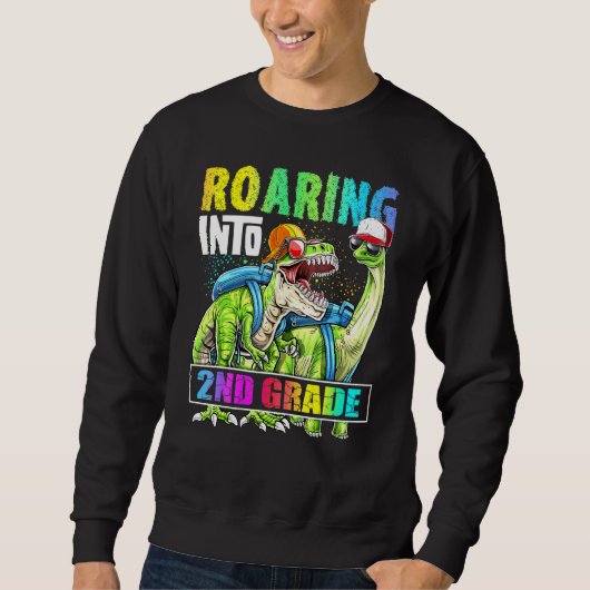 Roaring 2e graads Dinosaur rugzak Terug naar schoo Trui (Voorkant)