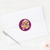 Roaring Baby Lion King Verjaardag Ronde Sticker (Envelop)