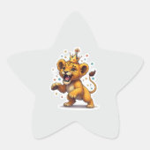 Roaring Baby Lion King Verjaardag Ster Sticker (Voorkant)