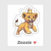 Roaring Baby Lion King Verjaardag Sticker (Vel)