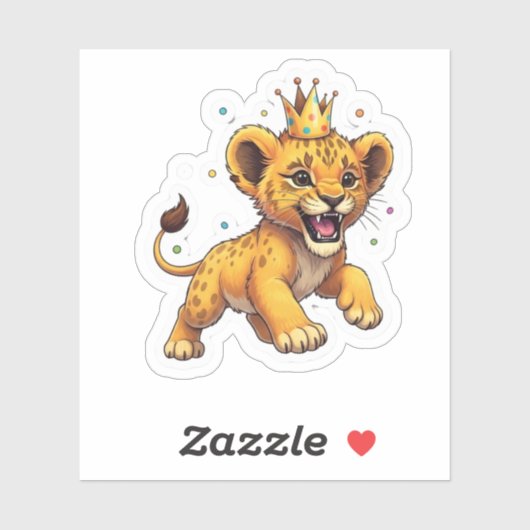 Roaring Baby Lion King Verjaardag Sticker (Vel)