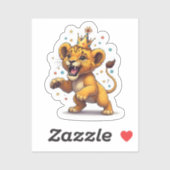 Roaring Baby Lion King Verjaardag Sticker (Vel)