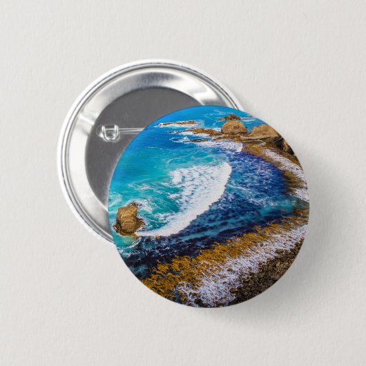 Roaring bay bij schuifpunt ronde button 5,7 cm (Voorkant /achterkant)