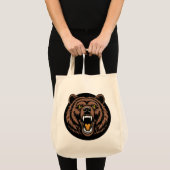 Roaring Bear Power Emblem Tote Bag (Voorkant (product))