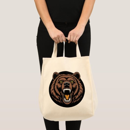 Roaring Bear Power Emblem Tote Bag (Voorkant (product))