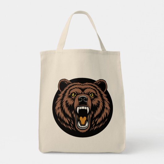 Roaring Bear Power Emblem Tote Bag (Achterkant)