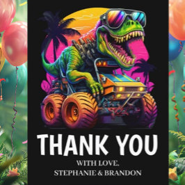 Roaring Bedankt voor de Dino-Mite verjaardagsfeest Briefkaart