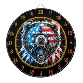 Roaring Beer Strikes met Fiery Pride Dartbord (Voorkant)