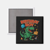 Roaring Birthday Boy Dinosaur Celebration Design _ Magneet (Voorkant / Achterkant)