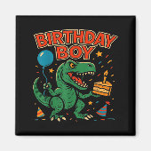 Roaring Birthday Boy Dinosaur Celebration Design _ Magneet (Voorkant)