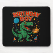 Roaring Birthday Boy Dinosaur Celebration Design _ Muismat (Voorkant)