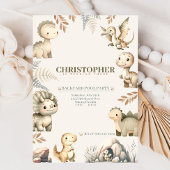 Roaring Boho Dinosaurus Thema Verjaardag Kaart