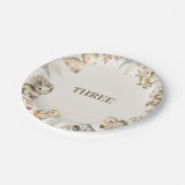 Roaring Boho Dinosaurus Thema Verjaardag Papieren Bordje (Gekanteld)