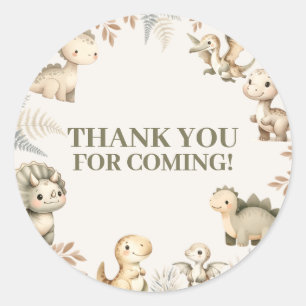 Roaring Boho Dinosaurus Thema Verjaardag Ronde Sticker