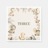 Roaring Boho Dinosaurus Thema Verjaardag Servet (Voorkant)