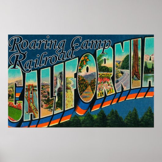 Roaring Camp Railroad, CA - Grote letterscènes Poster (Voorkant)