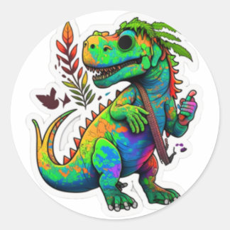 Roaring Dino: Fun Dinosaur Sticker Design