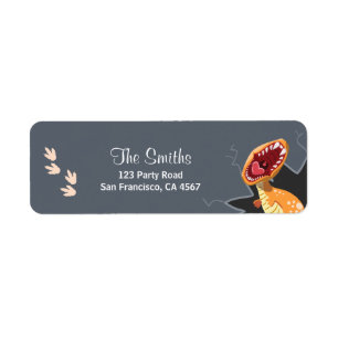 Roaring Dinosaur Baby shower Return Address Label