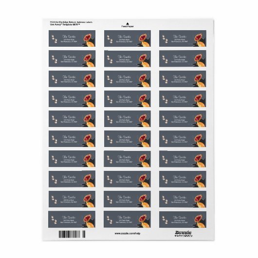Roaring Dinosaur Baby shower Return Address Label (Full Sheet)