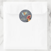 Roaring Dinosaur Baby shower Sticker Envelope Seal (Tas)