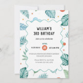 Roaring Dinosaur Birthday Invitation Kaart (Achterkant)