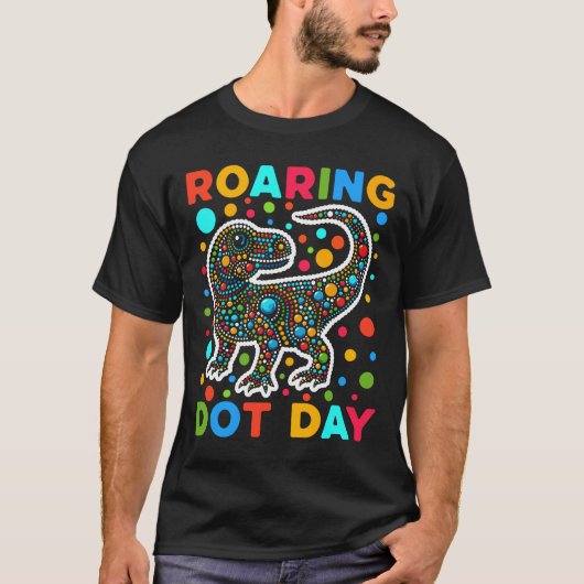 Roaring Dinosaur Dot Day T-shirt (Voorkant)