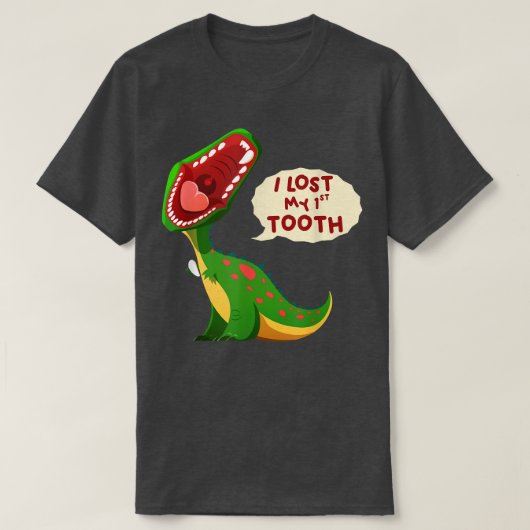 Roaring Dinosaur ik heb mijn eerste tatoeste grapp T-shirt (Design voorkant)