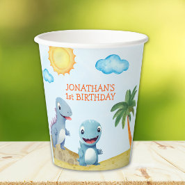 "Roaring Dinosaur Party | Boys Birthday  Papieren Bekers