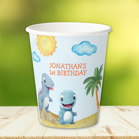 "Roaring Dinosaur Party | Boys Birthday Papieren Bekers